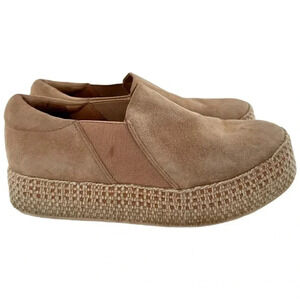 Vince womens Wilden flats size 5.5 35.5 beige suede chunky flatform Espadrilles